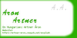 aron artner business card